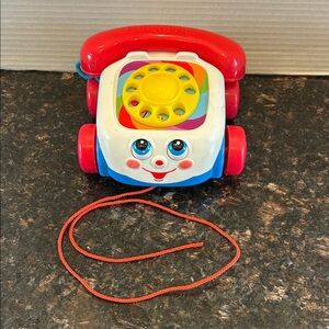 2000 Fisher-Price Red Pull-Along Phone Toy